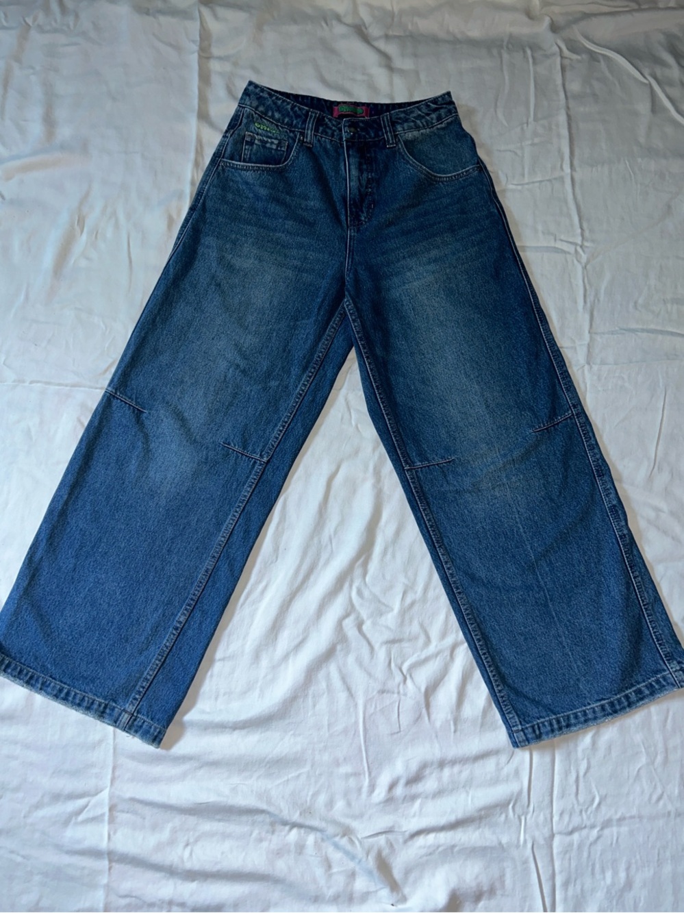 Empyre Woman’s Relaxed Wide-Leg Dark Blue Denim Jeans